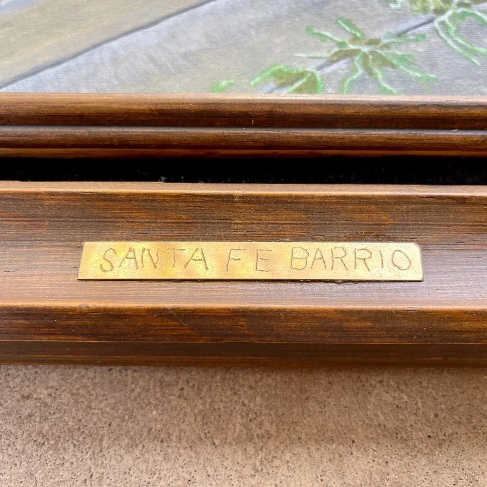 Original Framed Oil Painting Art on Canvas, Santa Fe Barrio